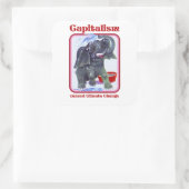 Kapitalismus verursachte den Klimawandel Quadratischer Aufkleber (Tasche)