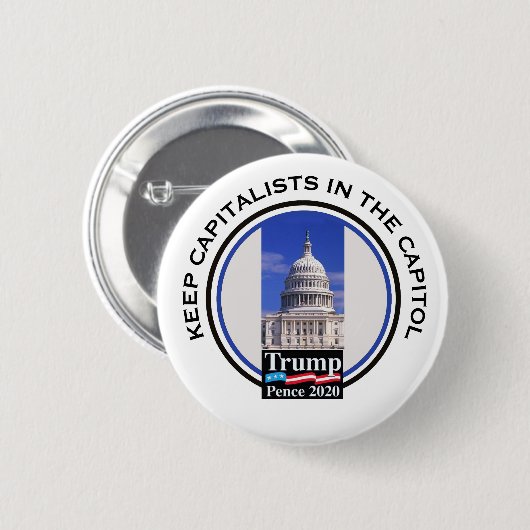 Kapitalisten in der Hauptstadt behalten Button (Vorne & Hinten)