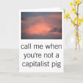 Kapitalistische Schweinekarte Karte (Gelbe Blume)