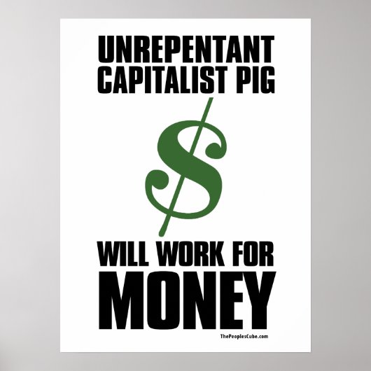 Kapitalistisches Schwein - Dollar-Zeichen: Protest Poster (Vorne)