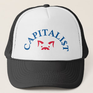 Kapitalistisches Schwein mit $ Truckerkappe