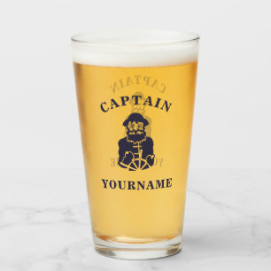 Kapitän Alte Kontrolle mit Ihrem Namen Glass Tumbl Glas