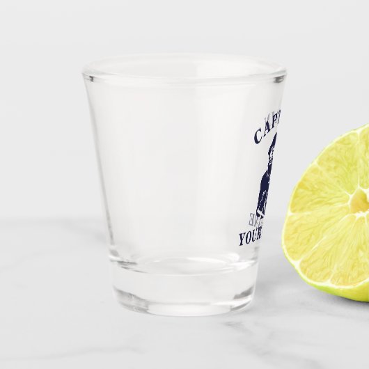 Kapitän Alte Kontrolle mit Ihrem Namen Shotglas Schnapsglas (Links)