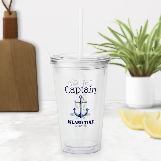 🍹 Kapitän Anchor Boot Nautical Acryltrinkbecher