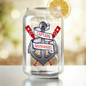 Kapitän Anchor Nautical Oars Personalisierter Name Dosenglas