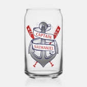 Kapitän Anchor Nautical Oars Personalisierter Name Dosenglas (Vorderseite)