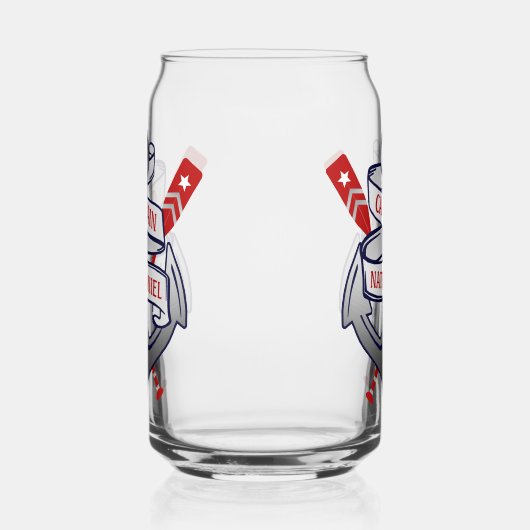 Kapitän Anchor Nautical Oars Personalisierter Name Dosenglas (Links)