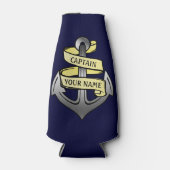 Kapitän Anchor Ship Nautical Sea Individuelle Name Flaschenkühler (Vorderseite)