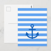 Kapitän, Anchor und Blau Weiß Postkarte (Vorne/Hinten)