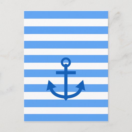 Kapitän, Anchor und Blau Weiß Postkarte (Vorderseite)
