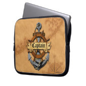 Kapitän Anchor und Rad Laptopschutzhülle (Vorderseite Links)