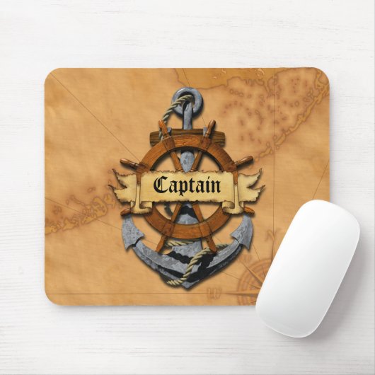 Kapitän Anchor und Rad Mousepad (Mit Mouse)