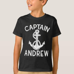Kapitän Andrew Boot Boot Yacht Schiff Anker T-Shirt