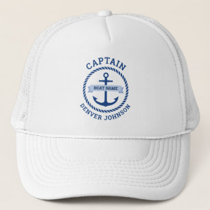 Kapitän Ankerseil Grenzschiff Name auf Banner Truckerkappe