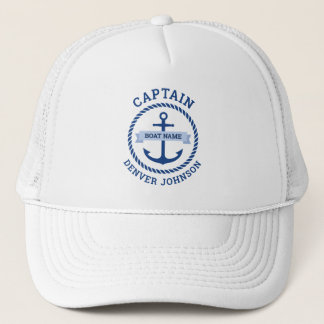Kapitän Ankerseil Grenzschiff Name auf Banner Truckerkappe