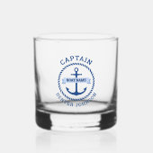 Kapitän Ankerseil Grenzschiff Name auf Banner Whiskyglas (Vorderseite)