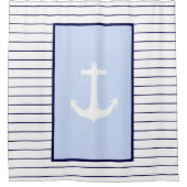 Kapitän Blue Stripes Sea Sailor Duschvorhang (Vorderseite)