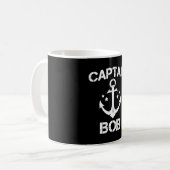 Kapitän Bob lustiger Geburtstagsname Bootsgeschenk Kaffeetasse (Vorderseite Links)