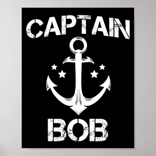 Kapitän Bob lustiger Geburtstagsname Bootsgeschenk Poster (Vorne)