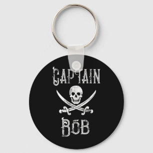 Kapitän Bob - Vintage personalisierte Piratenbootf Schlüsselanhänger
