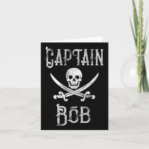 Kapitän Bob - Vintage-personalisiertes Piratensege Karte
