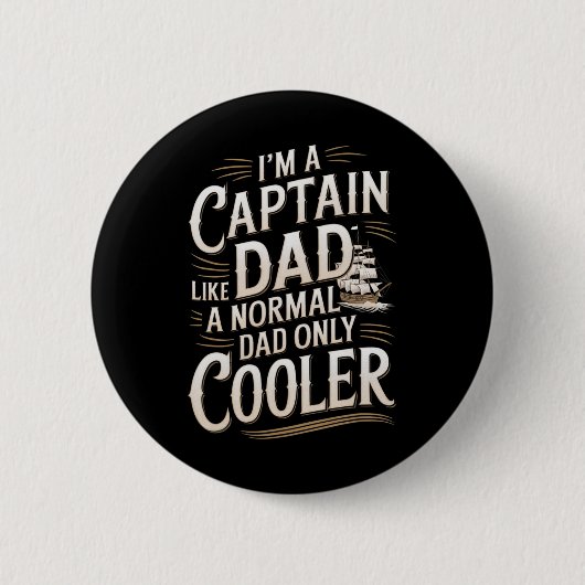 Kapitän Boot Papa Für Männer Lustiger Boots Vater  Button (Vorderseite)