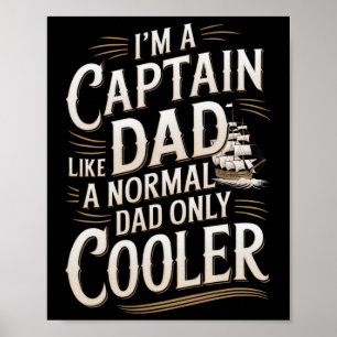 Kapitän Boot Papa für Männer Lustiges Bootfahren z Poster