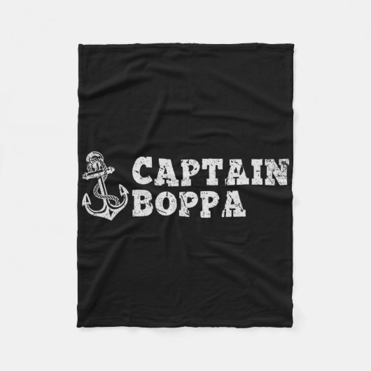 Kapitän Boppa Segelboot Vintage Boot Anker Fleecedecke (Vorderseite)