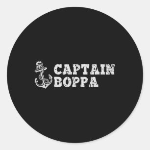Kapitän Boppa Segelboot Vintage Boot Anker Runder Aufkleber