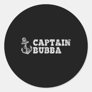 Kapitän Bubba Segelboot Vintage Boot Anker Runder Aufkleber