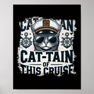 Kapitän Cat-tain Von Kreuzfahrtschiff Meer Urlaub  Poster