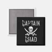 Kapitän Chad Retro-Piratenschwimmsteg  Magnet (Vorderseite/Rückseite)