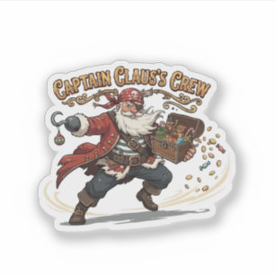 Kapitän Claus Crew Weihnachts-Pirat Aufkleber