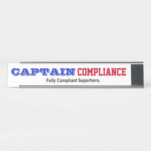 Kapitän Compliance Funny Männchen Compliance Offic Schreibtischnamensplakette (Vorderseite )