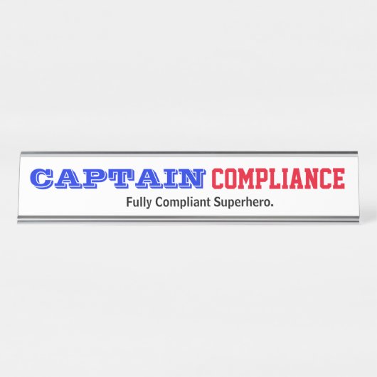 Kapitän Compliance Funny Männchen Compliance Offic Schreibtischnamensplakette (Vorderseite )