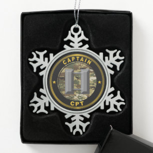 Kapitän CPT Schneeflocken Zinn-Ornament