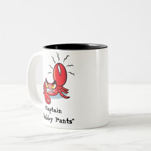 Kapitän Crabby Pants Zweifarbige Tasse (Vorderseite Links)