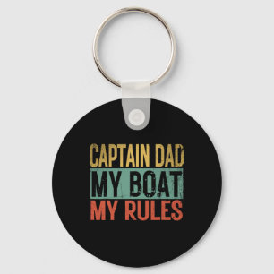 Kapitän Dad Mein Boot Meine Regeln Lustig Retro Ya Schlüsselanhänger