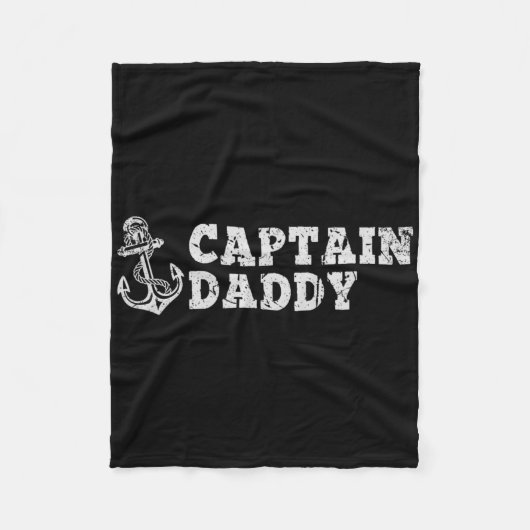 Kapitän Daddy Segelboot Vintage Boot Anker Fleecedecke (Vorderseite)