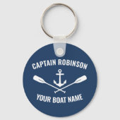 Kapitän der Anker und Name des Schiffes blau Schlüsselanhänger (Rückseite)