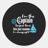 Kapitän der Chaparral-Boote Runder Aufkleber (Vorderseite)