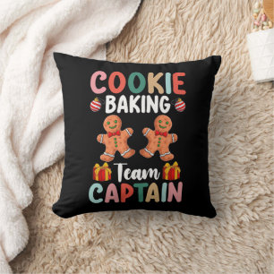 Kapitän der Cookie-Backmannschaft Familienweihnach Kissen