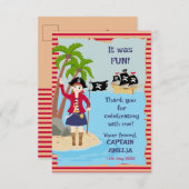 Kapitän der Piratenschiff-Geburtstagspartei Dankeskarte (Vorne/Hinten)