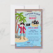 Kapitän der Piratenschiff-Geburtstagspartei Dankeskarte (Vorderseite)