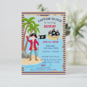 Kapitän der Piratenschiff-Geburtstagspartei Dankeskarte (Stehend Vorderseite)