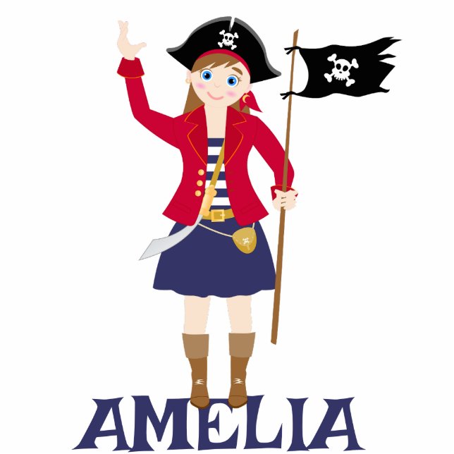 Kapitän der Piratenschiff-Geburtstagspartei Freistehende Fotoskulptur (Vorne)