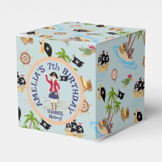 Kapitän der Piratenschiff-Geburtstagspartei Geschenkschachtel (Vorderseite)