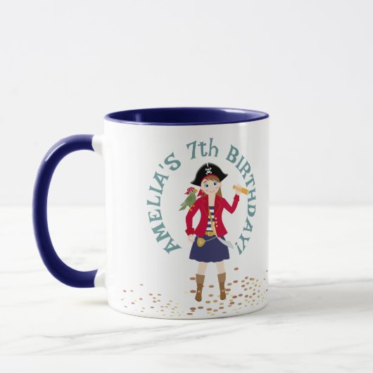 Kapitän der Piratenschiff-Geburtstagspartei Tasse (Links)