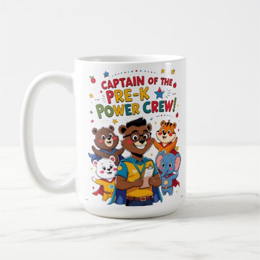 Kapitän der Pre-K-Power-Crew Kaffeetasse (Links)