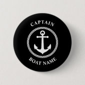 Kapitän des Anchor-Bootes Name Black Button (Vorderseite)